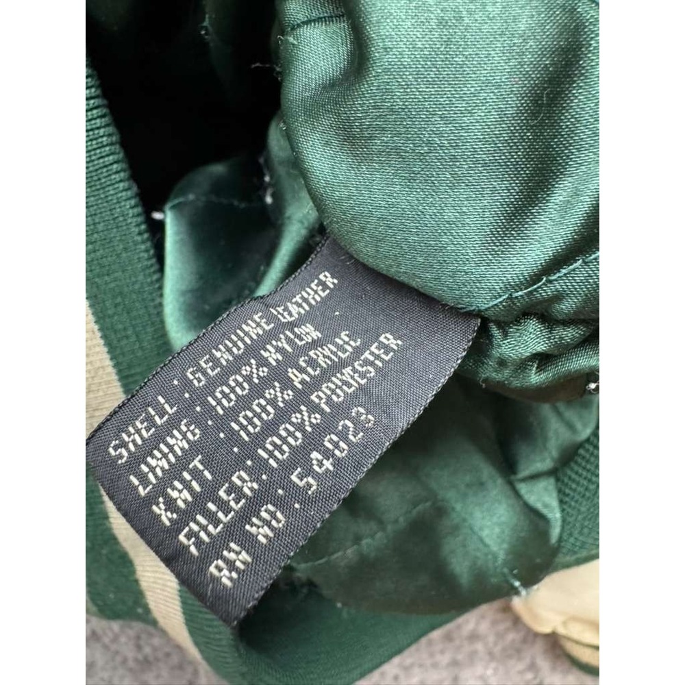 Vintage Gap Best Basics State Champs 1954 Suede Varsity Jacket Green Mens Size L - Picture 9 of 16